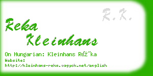 reka kleinhans business card